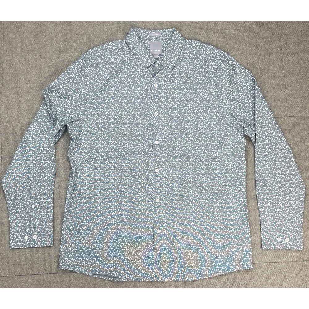 A-Frame Stretch Regular Men's Button Up Long Sleeve Shirt Size Large‎